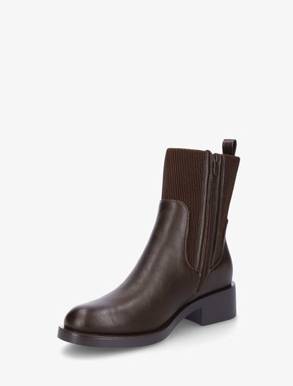 Bottines élastiquées en simili - Chocolat - 3