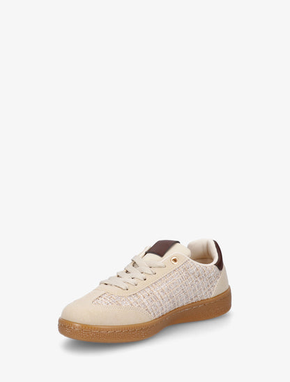 Baskets en tweed et suédine - Beige - 3