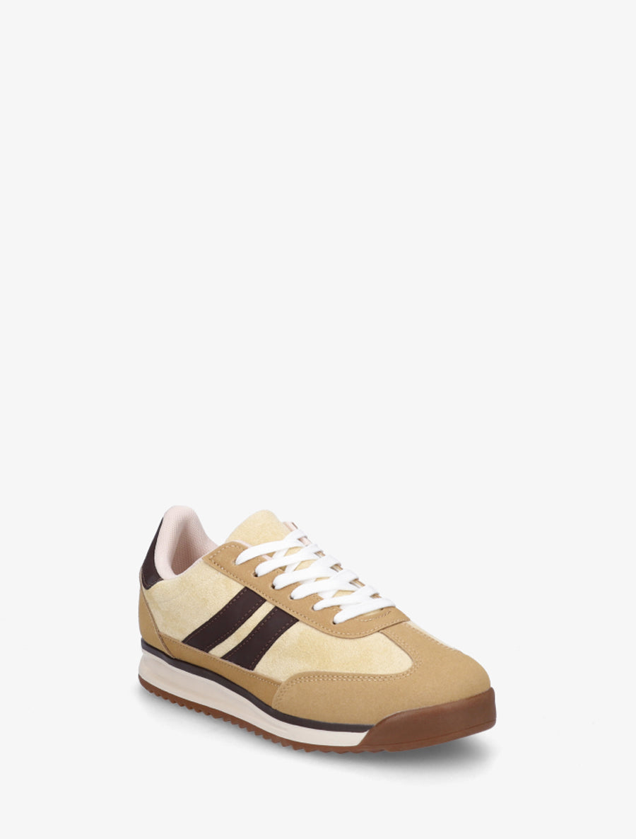 Sneakers en suédine et effet nubuck - Jaune - 2
