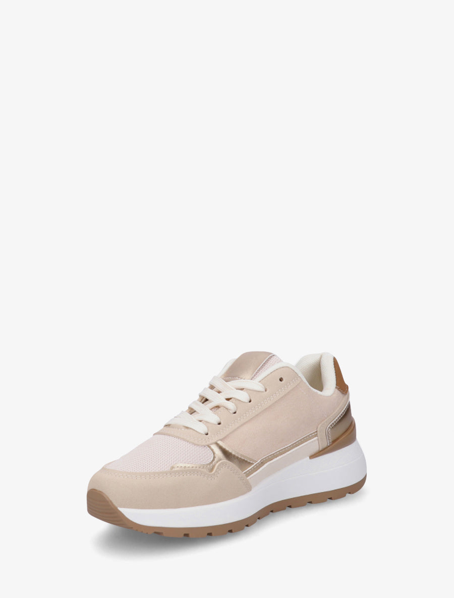 Baskets en suédine et contrefort contrastant - Beige - 3