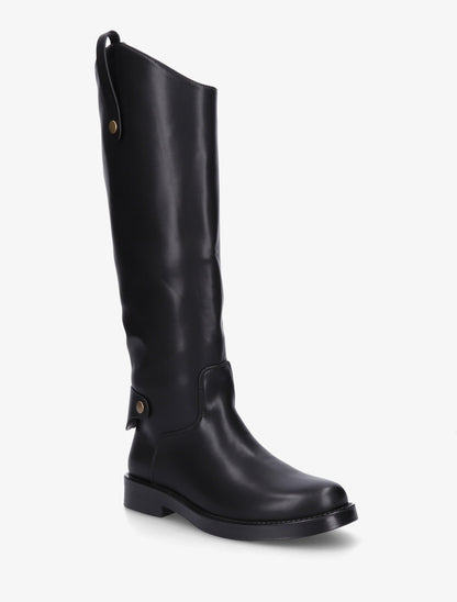 Bottes en simili à bout rond - Noir - 2