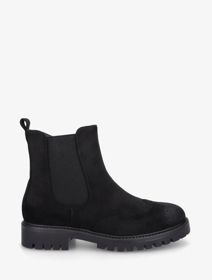 Bottines élastiquées en suédine - Noir - 1