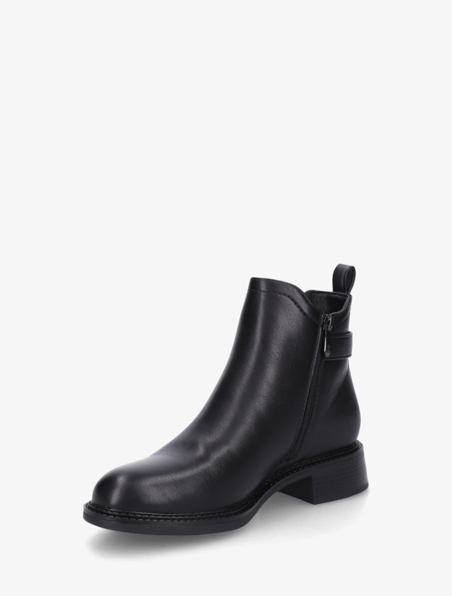 Bottines en simili à cheville élastiquée - Noir - 3