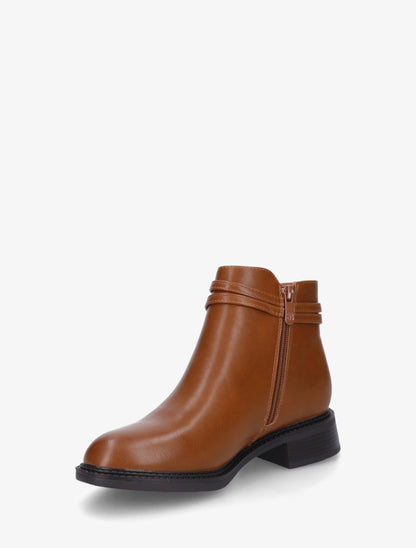 Bottines plates à boucle fantaisie - Camel - 3