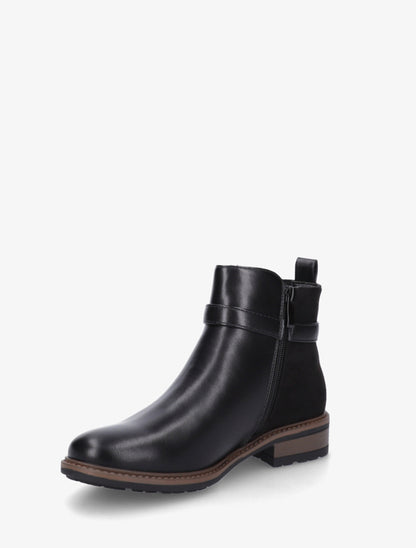 Bottines élastiquées bimatière à boucle métallique - Noir - 3