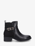 Bottines élastiquées bimatière à boucle métal - Noir - 1