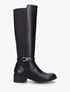 Bottes en simili style cavalière - Noir - 1