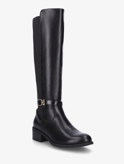 Bottes en simili style cavalière - Noir - 2