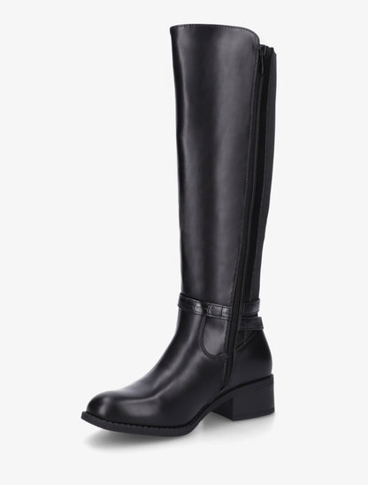 Bottes en simili style cavalière - Noir - 3