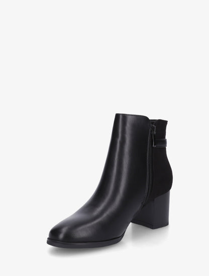 Bottines bimatière à boucle strassée - Noir - 3