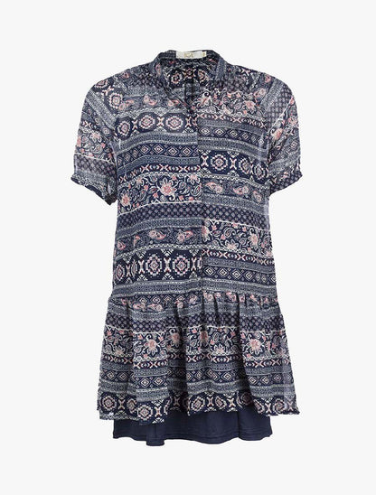 Robe à motifs géométriques - Bleu - 3