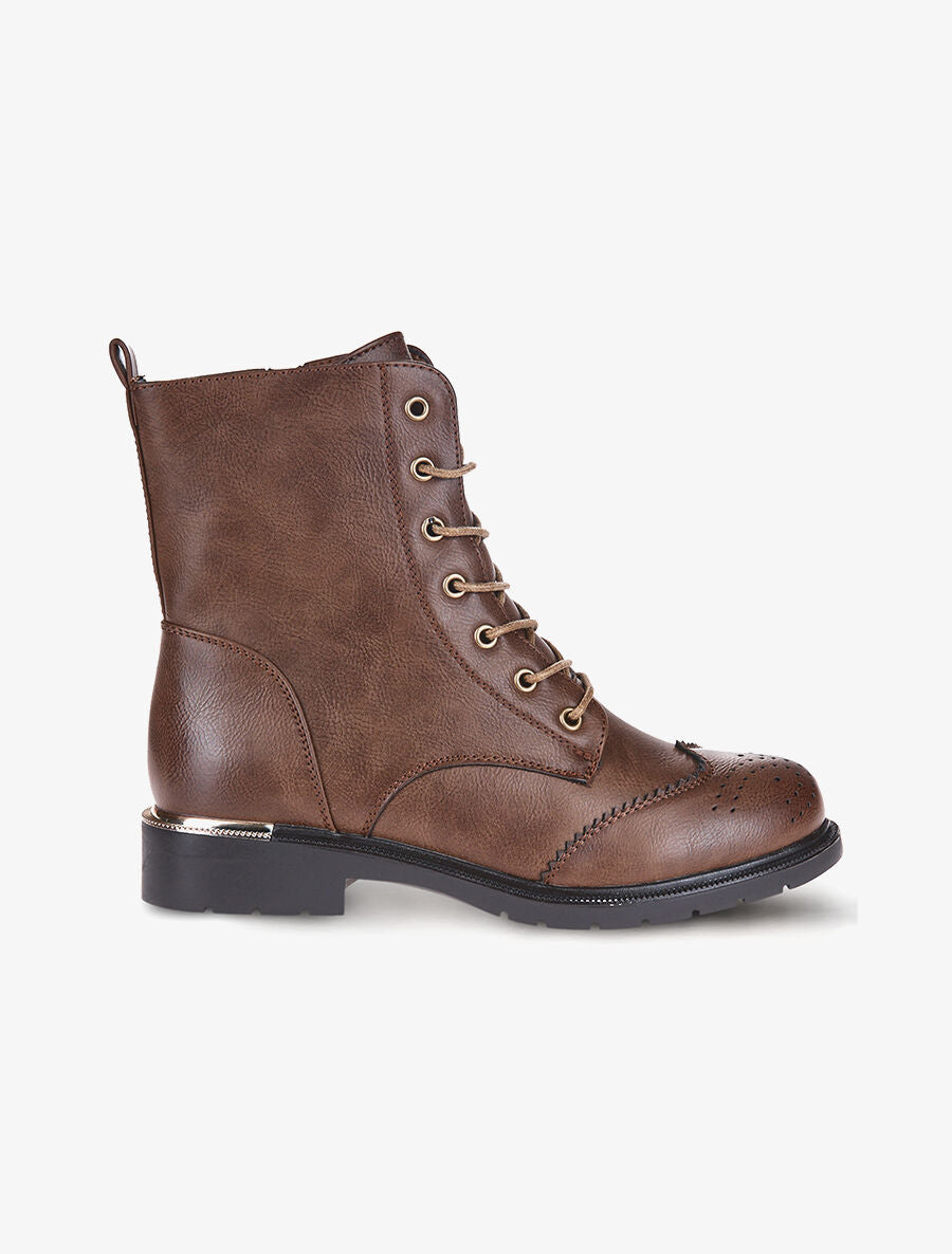 Boots bouts piqués - Marron - 1