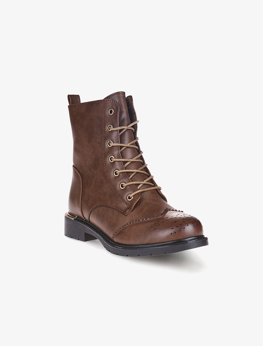 Boots bouts piqués - Marron - 2