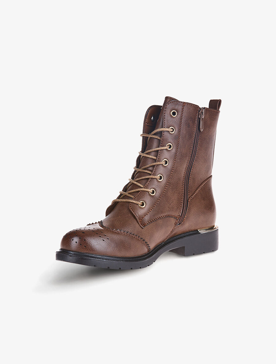 Boots bouts piqués - Marron - 3