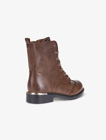 Boots bouts piqués - Marron - 4