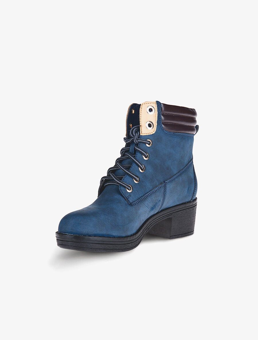 Bottines sport petits talons - Marine - 3