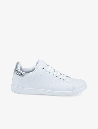 Sneakers strassées - Argent/blanc - 1
