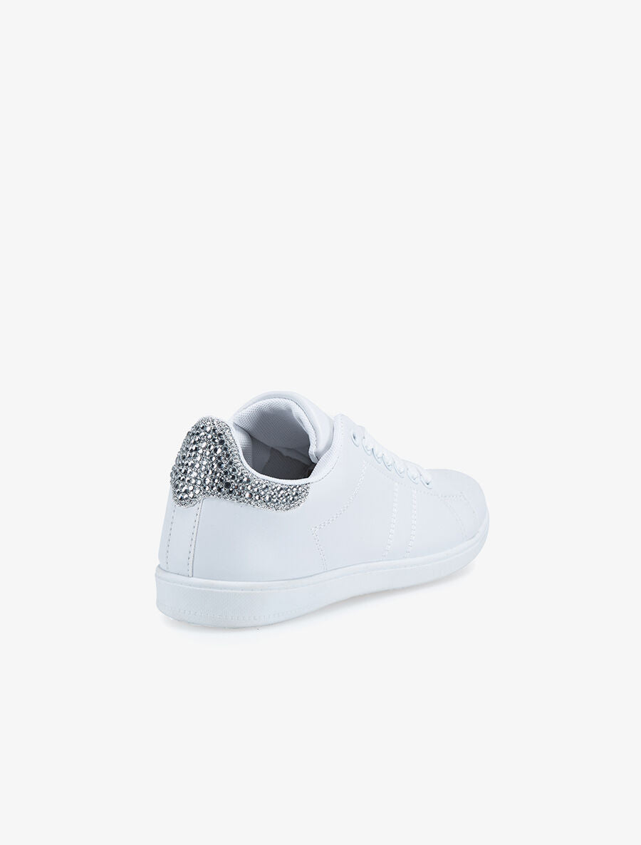 Sneakers strassées - Argent/blanc - 4