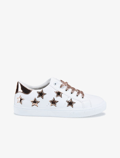 Sneakers étoiles - cuivre/blanc - 1