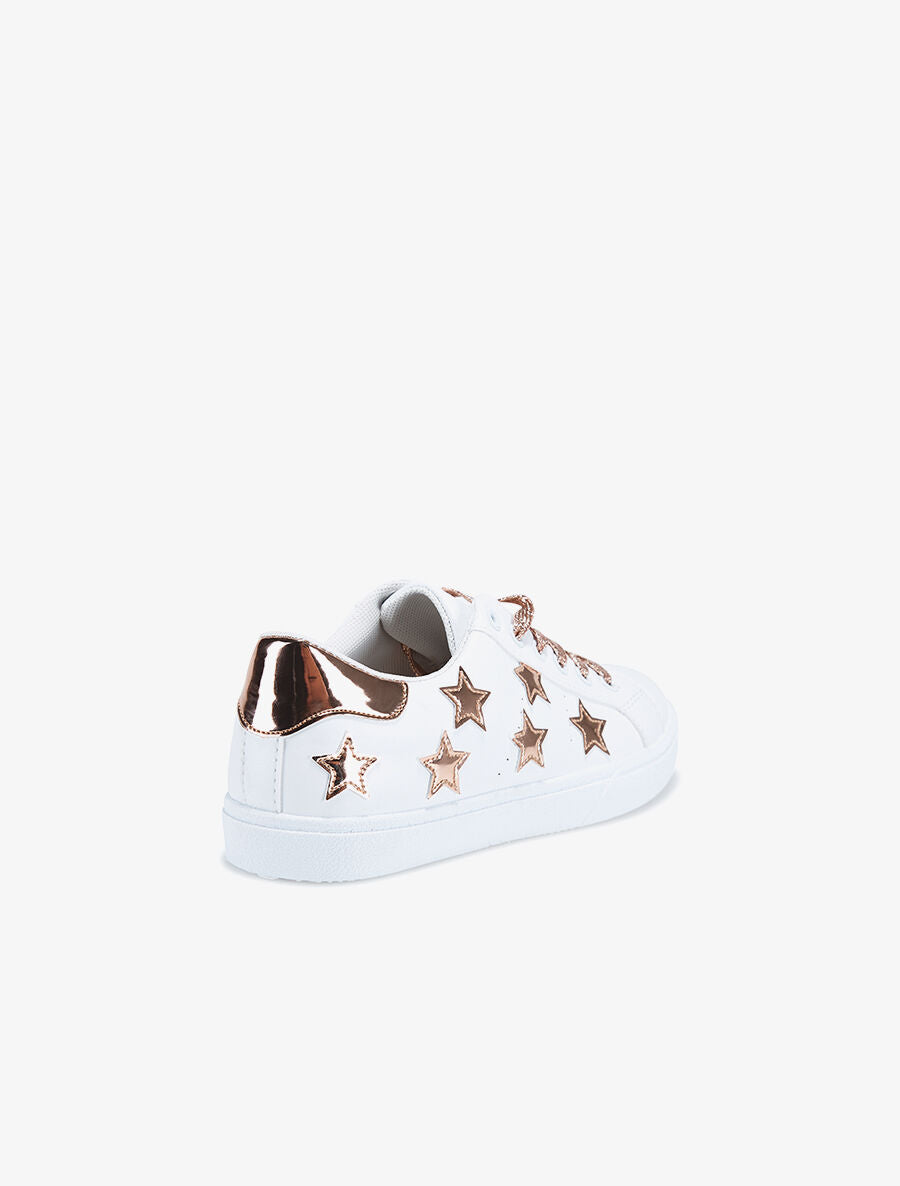 Sneakers étoiles - cuivre/blanc - 4