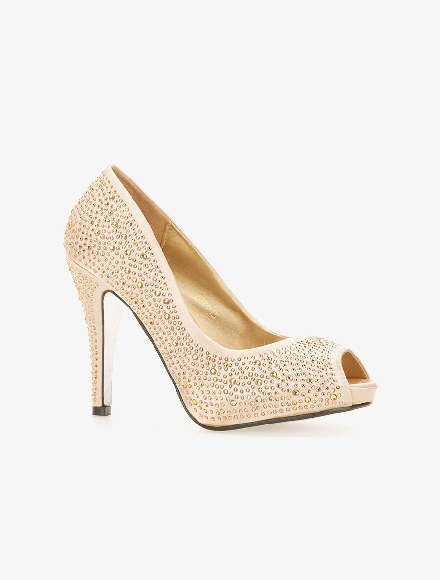 Escarpins strassés - Or - 2