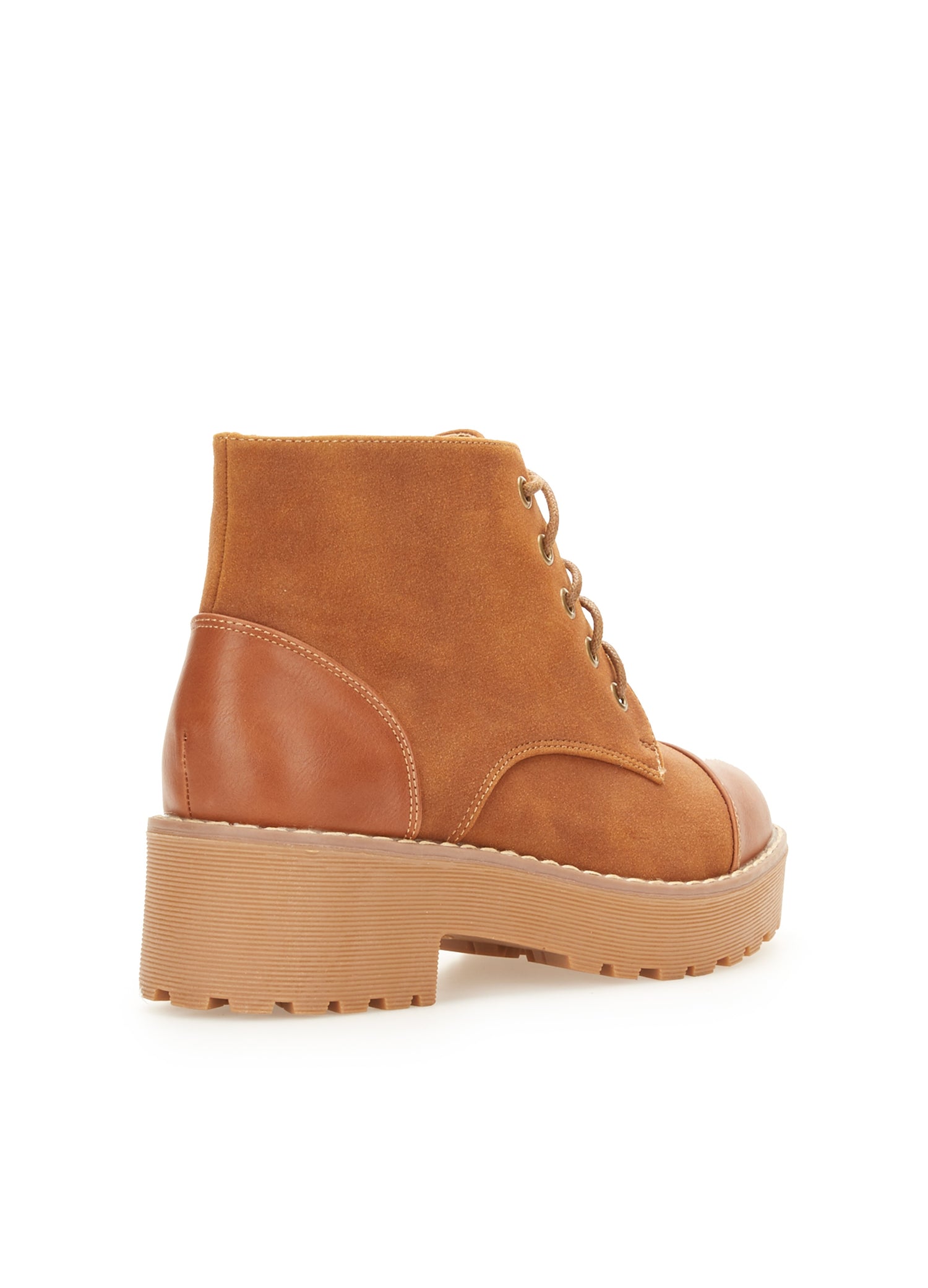 Boots hautes bimatière - Camel - 4