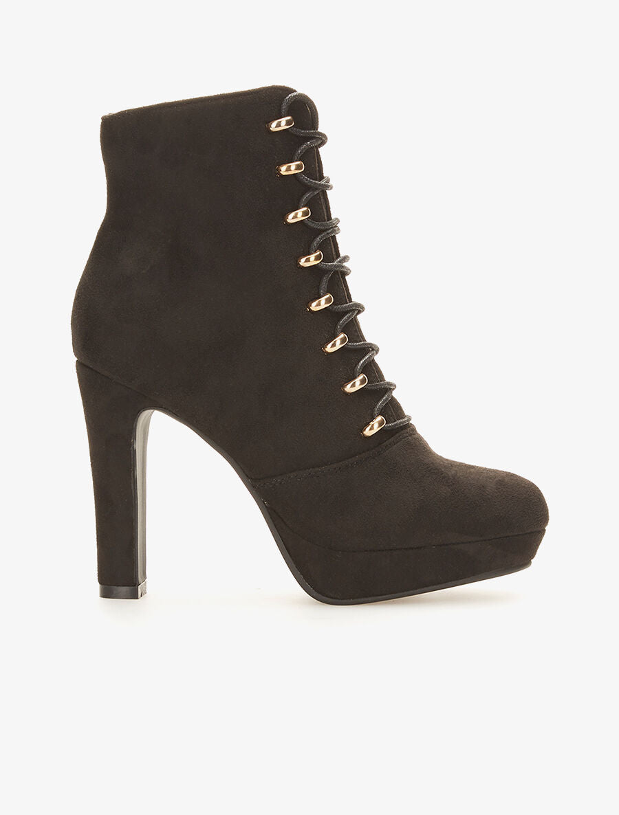 Bottines à oeillets dorés - noir - 5