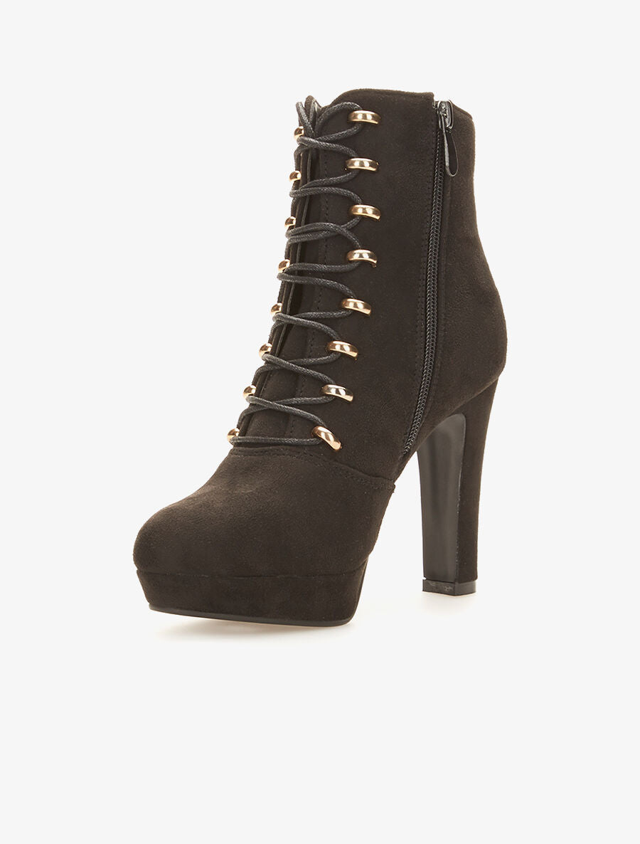 Bottines à oeillets dorés - noir - 3