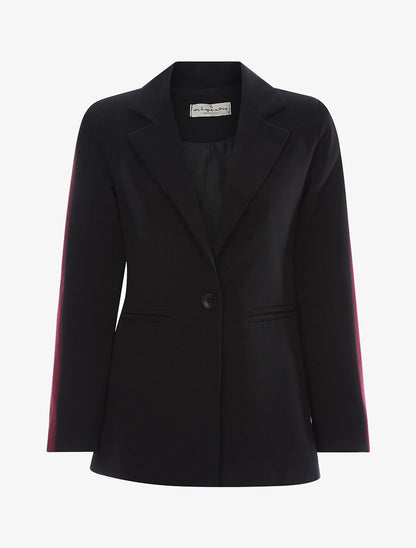 Blazer manches contrastées - Noir - 3