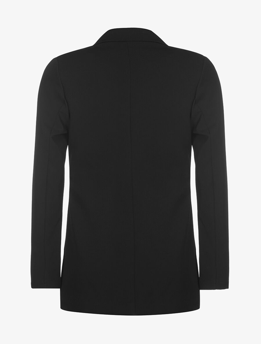 Veste longue doublure dentelle - noir - 2