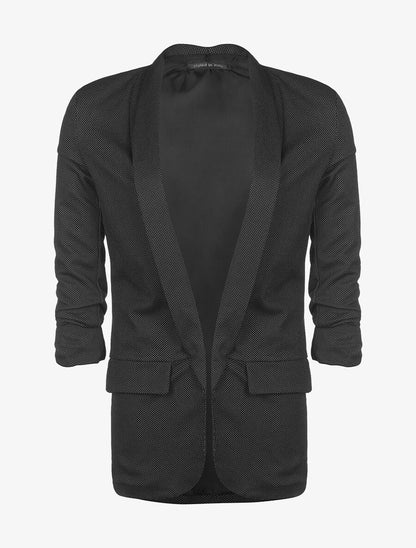Veste longue loose - noir - 1