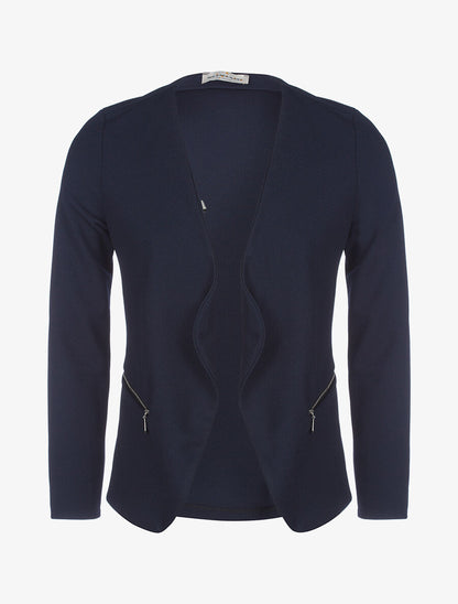 Veste ouverte asymétrique - marine - 1