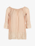 Blouse légére dentellée - beige - 1