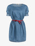 Robe denim ceinturée - bleu - 1