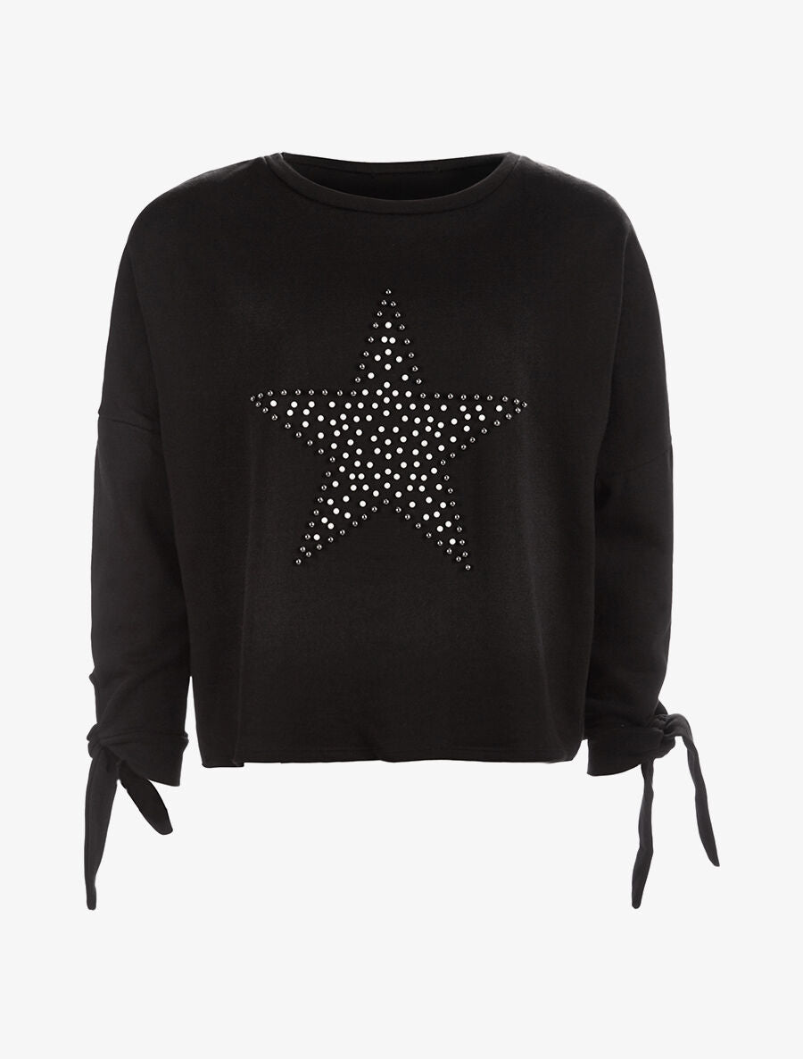 Sweat étoile en perles - noir - 3