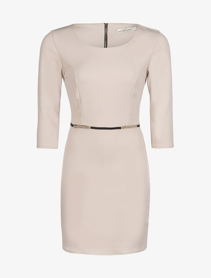 Robe taille strassée - beige - 3