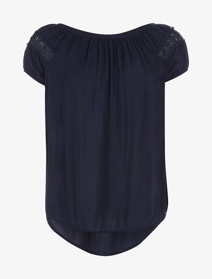 Blouse longue fluide - marine - 1