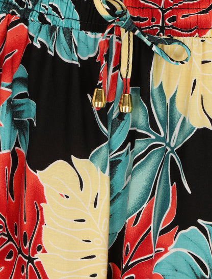 Short fluide imprimé plantes tropicales - Noir - 3