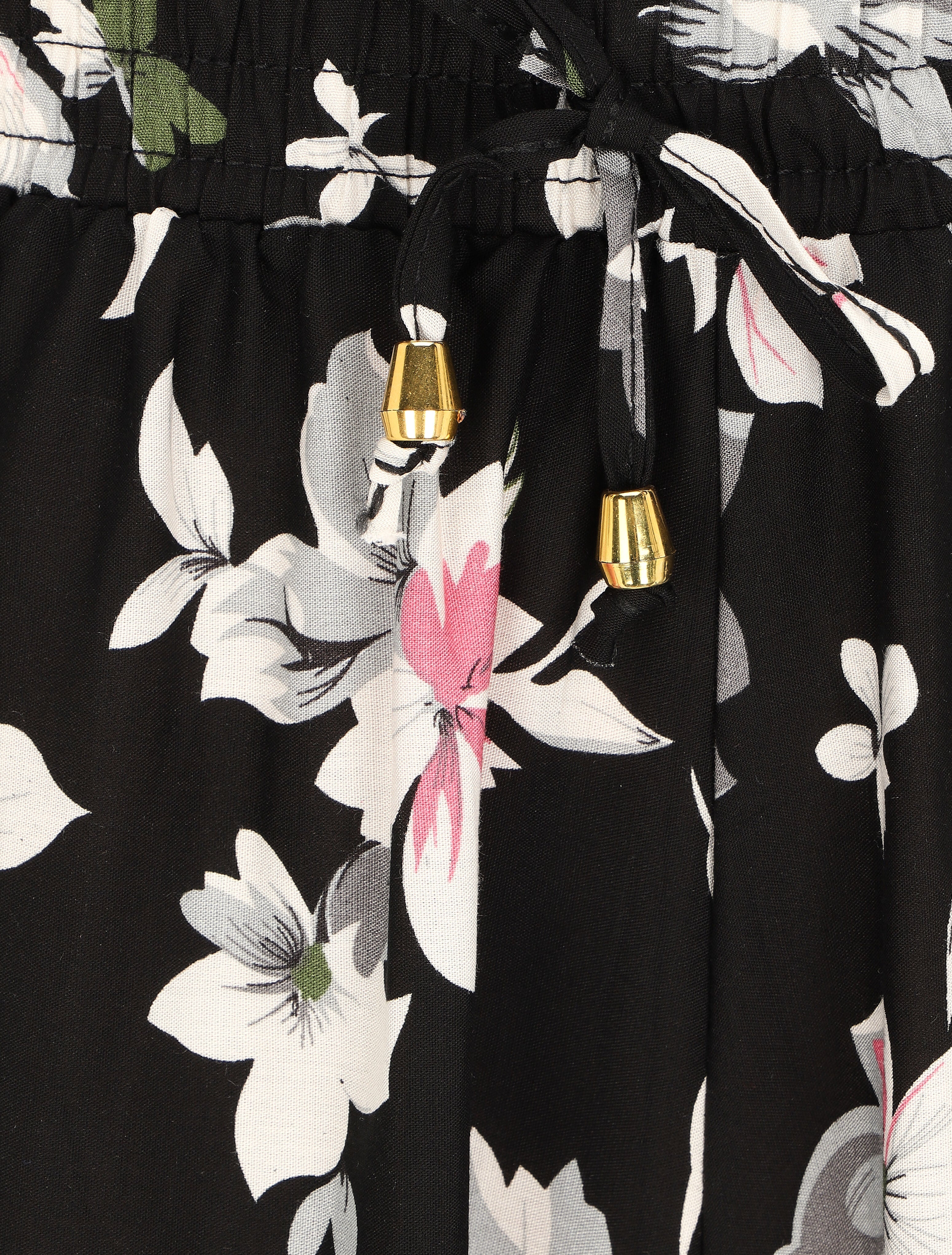 Short fluide imprimé été fleuri - Noir - 3