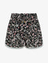 Short imprimé fleuri à taille froncée - Noir - 4