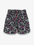 Short imprimé fleuri à taille froncée - Marine - 4