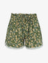 Short imprimé fleurs des champs à taille froncée - Kaki - 4