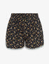 Short imprimé petites fleurs à bords en crochet - Marine - 1