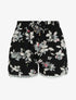 Short imprimé été fleuri à bords en crochet - Noir - 4