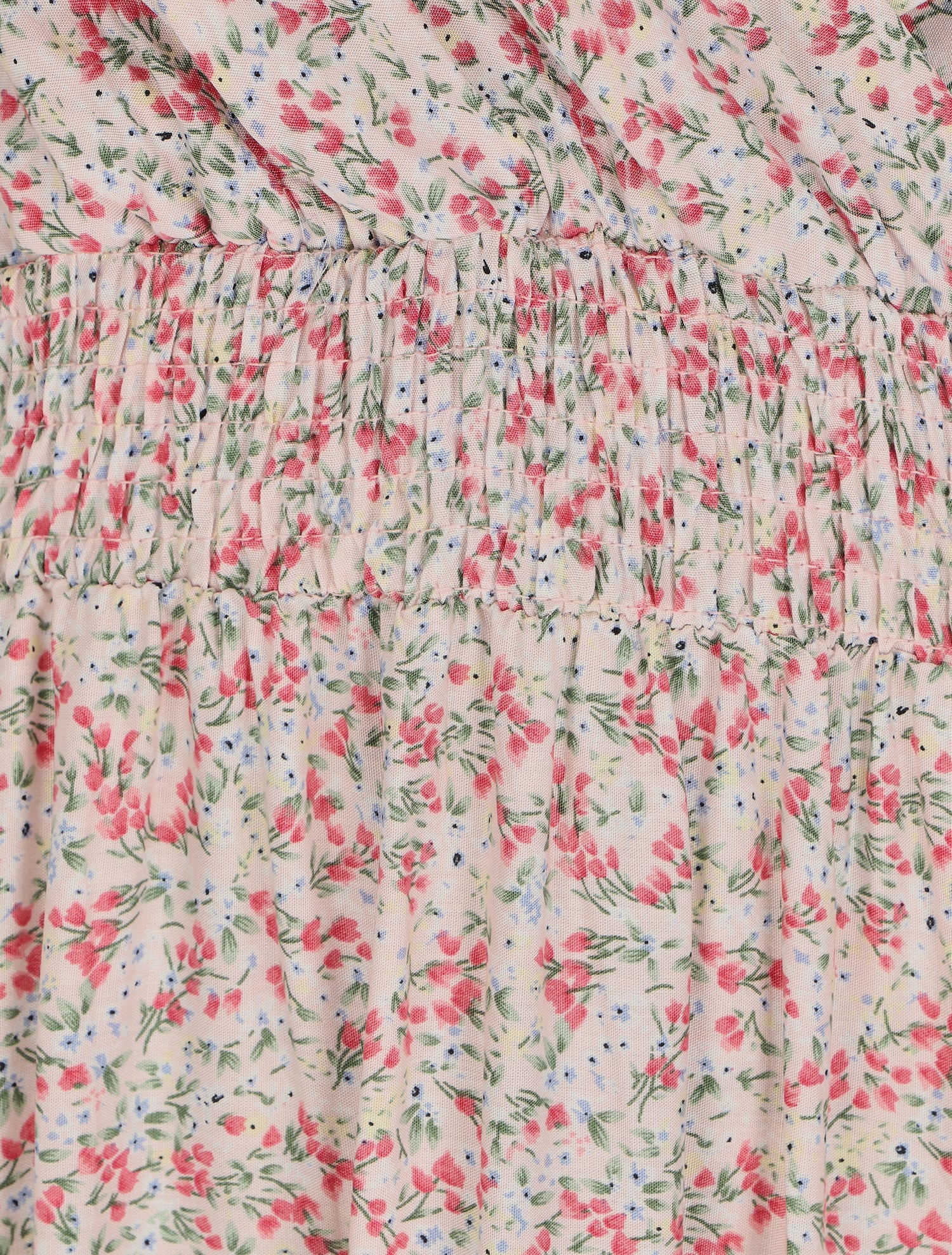 Robe longue à fines bretelles imprimé petites fleurs - Rose pâle - 3