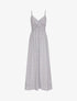 Robe longue à fines bretelles imprimé petites fleurs - Lilas - 1