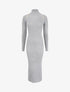 Robe pull à col roulé et épaules à détail boutons - Gris clair - 1
