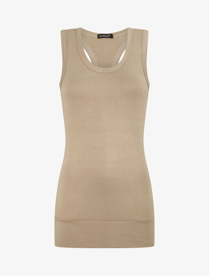 Débardeur uni basique - Taupe - 1