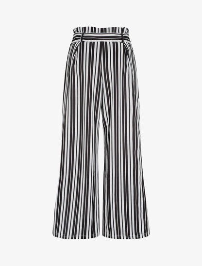 Pantalon ample à rayures - Noir - 2