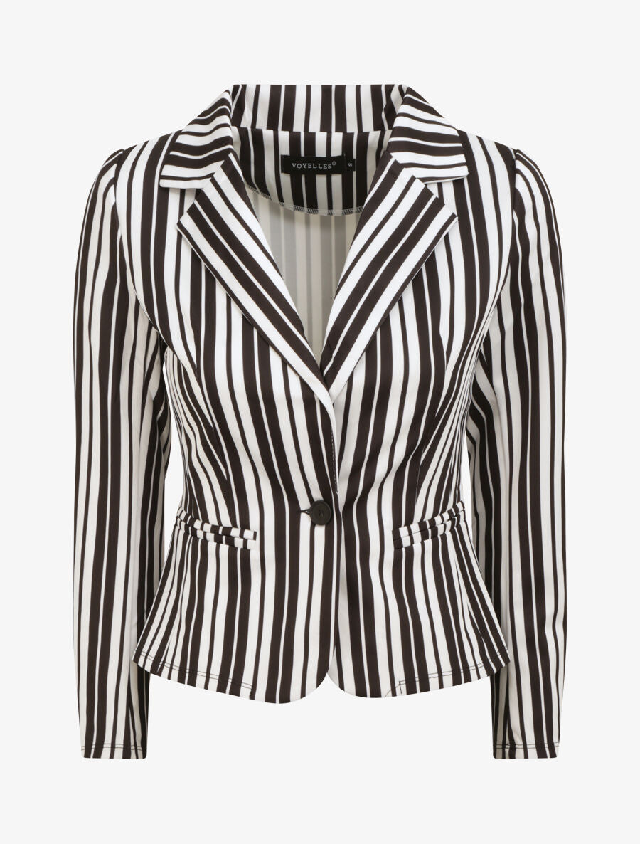 Blazer cintré à rayures - Noir/blanc - 3